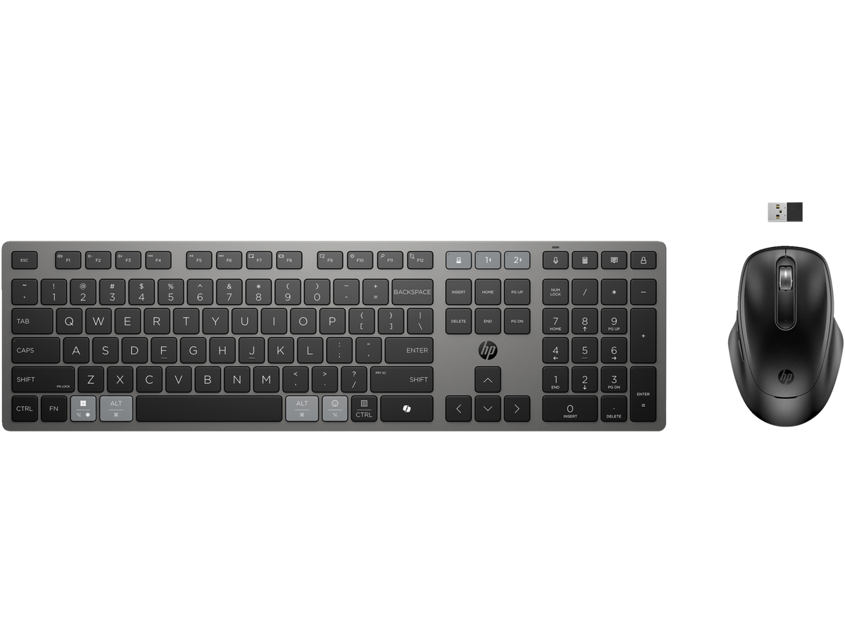 HP 725 Multi-Device Rechargeable Wireless Keyboard and Mouse Combo