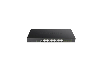 D-Link DGS-1250-28XMP | 28-port Gigabit Smart Managed PoE (370W) Switch with 4-port 10G Uplinks