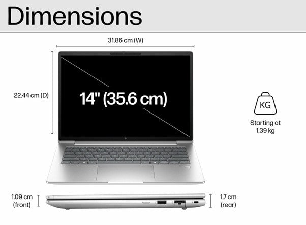 HP EliteBook 640 G11 (14") Business Laptop U5-125U/16GB/512GB