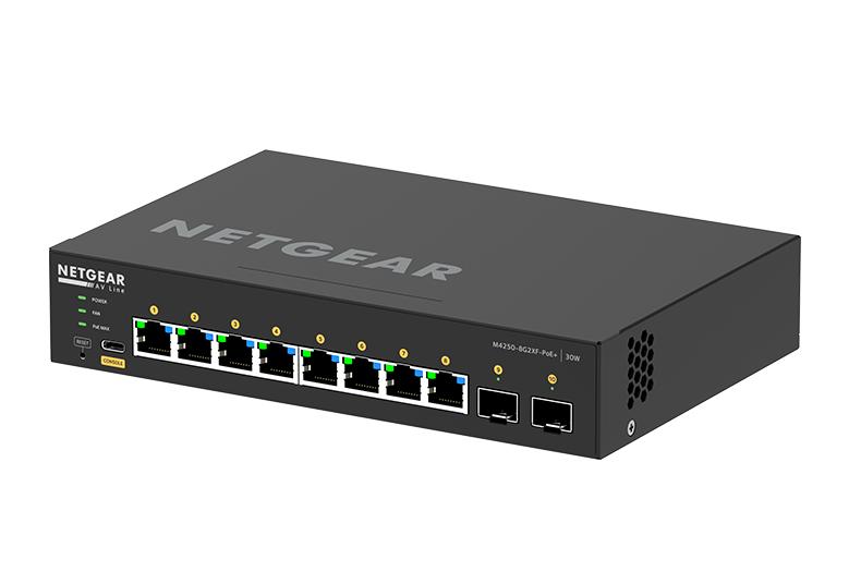 Netgear AV Line M4250-8G2XF-PoE+ (GSM4210PX) 8x1G PoE+ 220W and 2xSFP+ Managed Switch