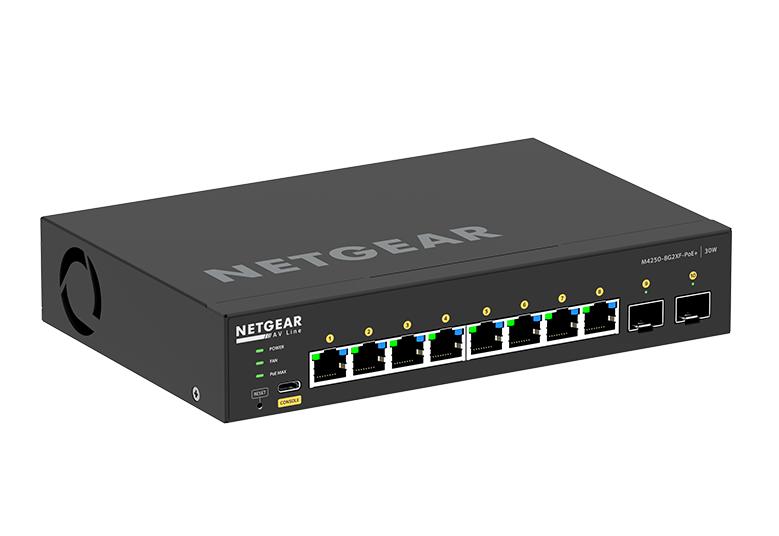 Netgear AV Line M4250-8G2XF-PoE+ (GSM4210PX) 8x1G PoE+ 220W and 2xSFP+ Managed Switch