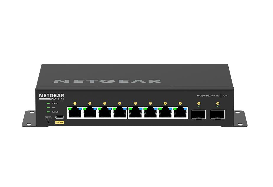Netgear AV Line M4250-8G2XF-PoE+ (GSM4210PX) 8x1G PoE+ 220W and 2xSFP+ Managed Switch