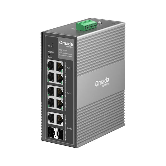 TP-Link IES210GPP Omada 10-Port Gigabit Industrial Easy Managed Switch with 6-Port PoE+ and 2-Port PoE++