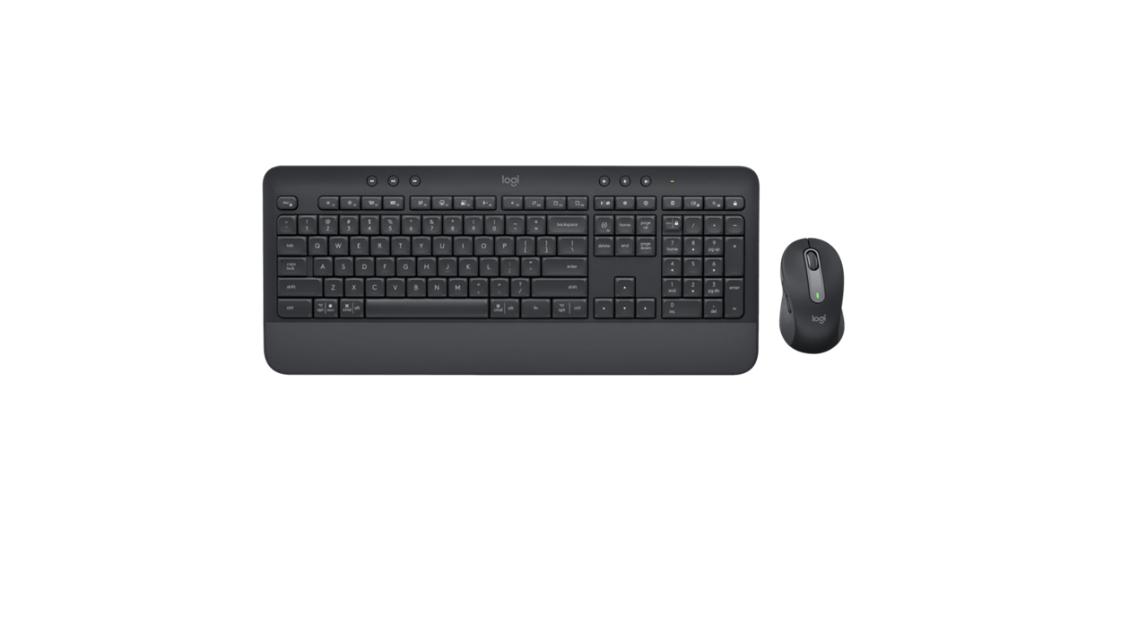 Logitech Signature MK650 Wireless Graphite Keyboard And Mouse Combo For Business