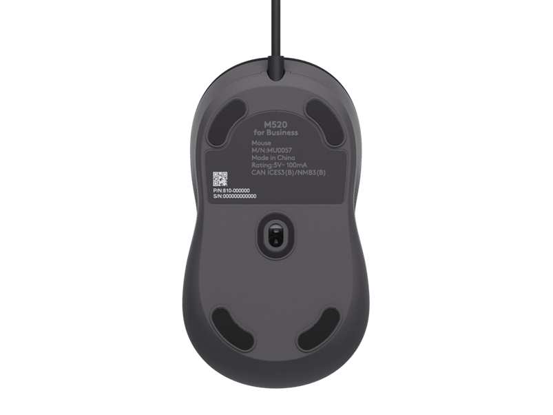 Logitech Signature Wired M520 Graphite Mouse For Business