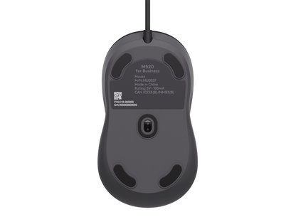 Logitech Signature Wired M520 Graphite Mouse For Business