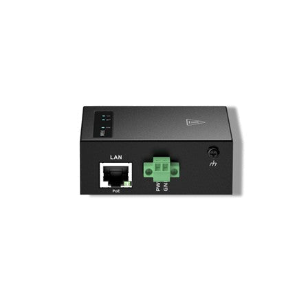Network adapter with LAN and power connectors on a white background