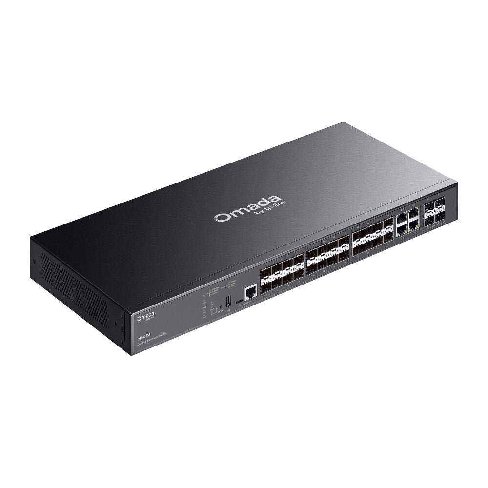 TP-Link SG5428XF Omada Campus 24-Port SFP Stackable Lite L3 Managed Switch with 4× 10G Slots
