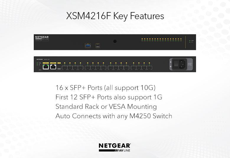Netgear AV Line M4250-16XF (XSM4216F) 16x1G/10G Fiber SFP+ Managed Switch